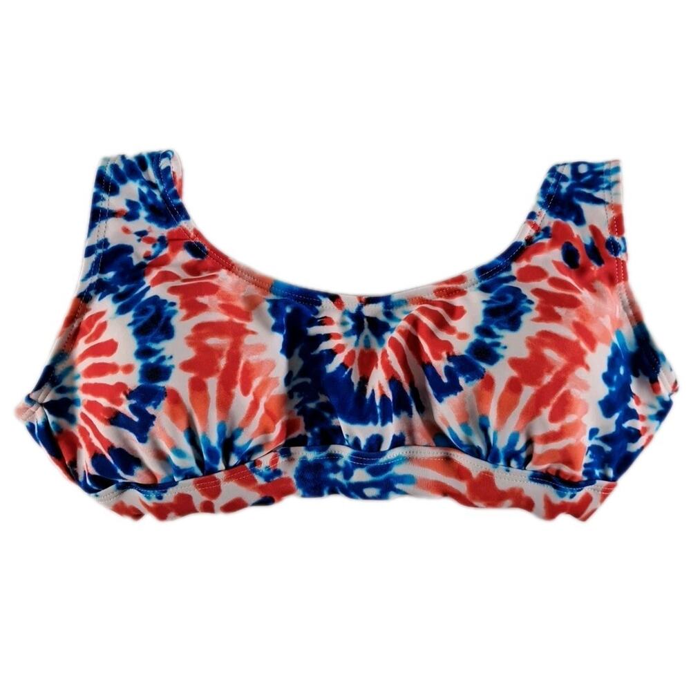 Heat Bikini Top Size Small S Red White Blue Tie Dye Patriotic July 4 Beach Swim